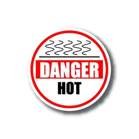 Ergomat 16in CIRCLE SIGNS - Danger Hot DSV-SIGN 256 #1954 -UEN